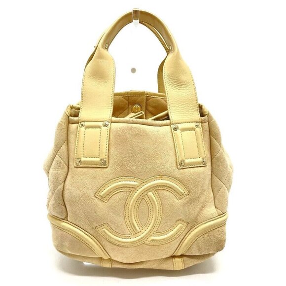 CHANEL Tote Bag Hand Bag Mouton / Leather Beige x GoldHardware - Picture 1 of 12